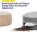 Meditation Cushion Bolster Pillow for Restorative Yoga – Supportive Cushion for Meditation, Pilates, and Relaxation – Filled with Buckwheat Hulls - Removable Cover