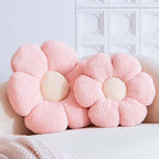 Ivory Flower Decorative Throw Pillows - Cute Daisy Shaped Plush Pillow, 14.9" Soft Floor Seat Cushion