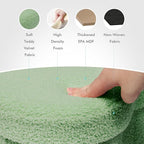 B FSOBEIIALEO Storage Ottoman Cube, Flowers Shaped Ottomans with Storage Foot Stool Footrest for Lving Room, Boucle Ottoman Seat for Dorm Room,Faux Teddy Fur, Green 12.6"x12.6"x12.6"
