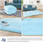 Baby Play Mat for Floor Nursery Muscle Area Rug Playroom Rug 47"x47" Memory Foam 1.3" Thick Crawling Mat for Babies,Toddlers, Infants,Kids(Ice Blue)