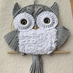 ACEDSGN Macrame Owl Wall Hanging Boho Hippy Decor, Handmade Tapestry Fiber Art Wall Decor for Nursery Bedroom Living Room, Sustainable Gift for Owl Lovers & Nature Fans