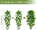 BLEUM CADE Fake Hanging Plants, 2pcs Artificial Pothos Vines Greenery for Wall Home Living Room Office Indoor Outdoor Decor (No Baskets)