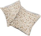 Brown Grey Gray Floral Pillow Covers 18x18 Set of 2 Vintage Rustic Old Style Cute Small Flower Print Decorative Outdoor Pillowcases Farmhouse Throw Cushion Case Decor for Couch Sofa Bed