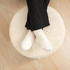 Asuprui Pouf Ottoman Foot Rest – Plush Round All-in-one Foam Stool for Cozy Lounging, Floor Pouf & Chic Decor (Linen)
