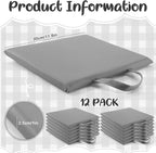 Suzile 12 Pcs 12'' Square Floor Cushions for Kids Classroom Flexible Floor Seating Elementary with Handles Classroom Carpet Cushions for Adults Toddlers Daycare Preschool School