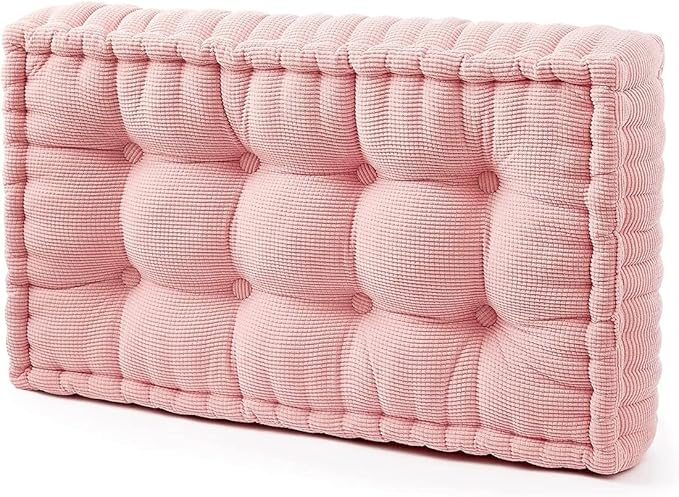 DormCo Rainha - Ultra Thick Tufted Floor Pillow - Peachy Pink
