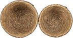 Foreside Home and Garden Set of 2 Embroidered Rim Baskets Natural Seagrass & Jute by Foreside Home & Garden