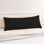 Corduroy Decorative Throw Pillow Covers 14x36 InchSoft Striped Pillow Covers Modern Farmhouse Home Decor for Sofa Living Room Couch Bed（Black）