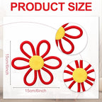 Ripeng 6 Pcs Boho Nursery Decor Flower Daisy Wall Art 6 Inch Woven Macrame Wall Hanging Bohemian Flower Decor Daisy Nursery for Baby Girls Kids Home Bedroom (Vibrant Color)
