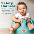 Nuby My Floor Seat - Portable Baby Chair with Soft Foam Cushion, Safety Harness, and High Back Design - 4+ Months - Aqua