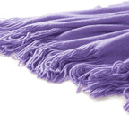 Homiest Decorative Knitted Throw Blanket with Fringe, Lightweight Acrylic Knit, Soft & Cozy Tassel Blanket for Couch, Sofa, Bed (Lavender, 50 x 60 Inch)