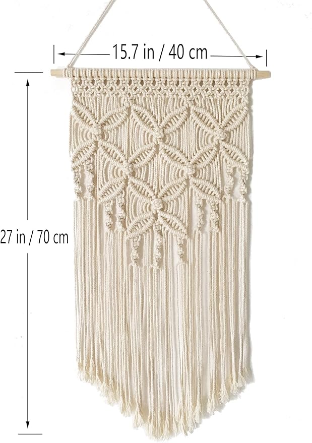 Winterdemoon Handmade Cotton Home Decor Macrame Wall Hanging
