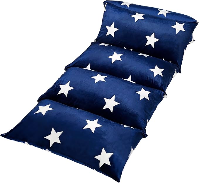 Butterfly Craze Floor Pillow Case, Mattress Bed Lounger Cover, Star Navy, Queen Size - Cozy Seating Solution for Kids & Adults, Recliner Cushion, Perfect for Reading, TV Time (Pillow Not Included)