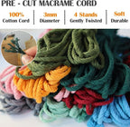 Ewparts Macrame Keychain Kit for Beginner Boho Adult Craft DIY Kits with Precut Macrame Cord 3mm with Instruction Tutorials to Make 8 Macrame Keychains Lanyards for Kids Women Starters DIY Crafts Kit