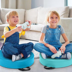 HONEY JOY 6PCS Floor Cushions for Kids, 15 Inch Flexible Alternative Portable Classroom Seating w/Handles, Easy to Clean, 3 Inch Thick Soft Foam Circle Comfy Seats for Daycare Preschool(Round, Blue)