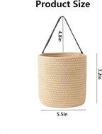 2-Pack Jute Rope Wall Baskets,small Woven Fern Storage Hanging Rope Basket,Bohe Storage Basket for Organizing Daily Essentials Flower Plants Wall Basket Decor