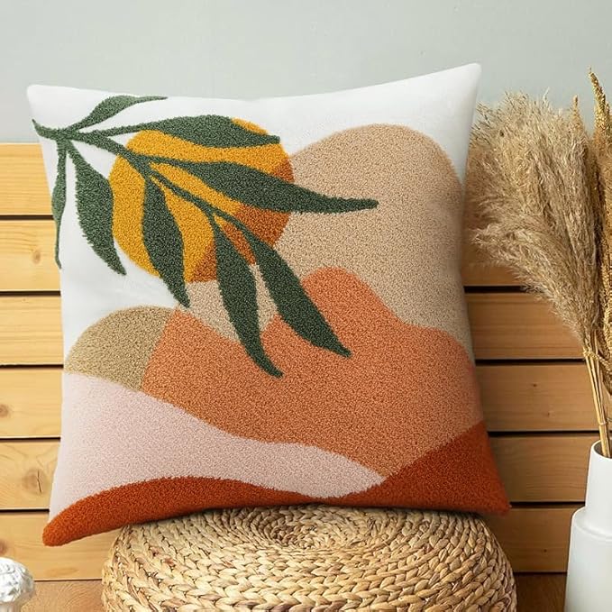 JASEN Abstract Boho Pillow Covers 18x18,Soft Mid Century Mountain Decorative Throw Pillows for Couch Bed Sofa Bedroom Only 1 Pillow Cover