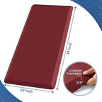 KitchenClouds Kitchen Mat Cushioned Anti Fatigue Rug 20"x39" Water Resistant, Non Slip, Standing and Comfort Desk/Floor Mats for House Sink Office (Red)