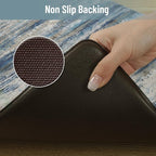 KIMODE Kitchen Mats for Floor Anti Fatigue, 17"x47"+17"x29" Farmhouse Kitchen Rugs Sets of 2, Padded Kitchen Floor Mats, Comfort Standing Mats for Sink Laundry Office Desk Dark Blue Grey