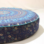Indian Large Mandala Floor Pillow Comfortable Home Car Bed Sofa Large Mandala Floor Pillows Round Bohemian Meditation Cushion Cover Ottoman Pouf Cover Blue Color Round Pouf Cat Dog Bed