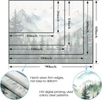 Zussun Misty Forest Mountain Tapestry Sage Green Nature Pine Tree Tapestry for Bedroom Aesthetic Watercolor Foggy Woodlands Birds Landscape Tapestries Wall Hanging for Living Room Dorm 90 x 68 Inch