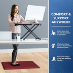 KitchenClouds Kitchen Mat Cushioned Anti Fatigue Kitchen Rug 0.8inch Water Resistant Non Slip Kitchen Rugs and Mats Standing Desk Mat Comfort Floor Mats for Kitchen Sink Office (17.3"x28", Red)