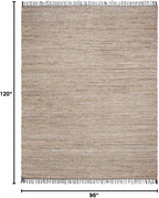 SAFAVIEH Area Rug 8x10 - Vintage Leather Collection - Large - Beige, Handmade Boho Fringe Leather & Jute, Ideal for Living Room, Bedroom, Dining Space (VTL203B)