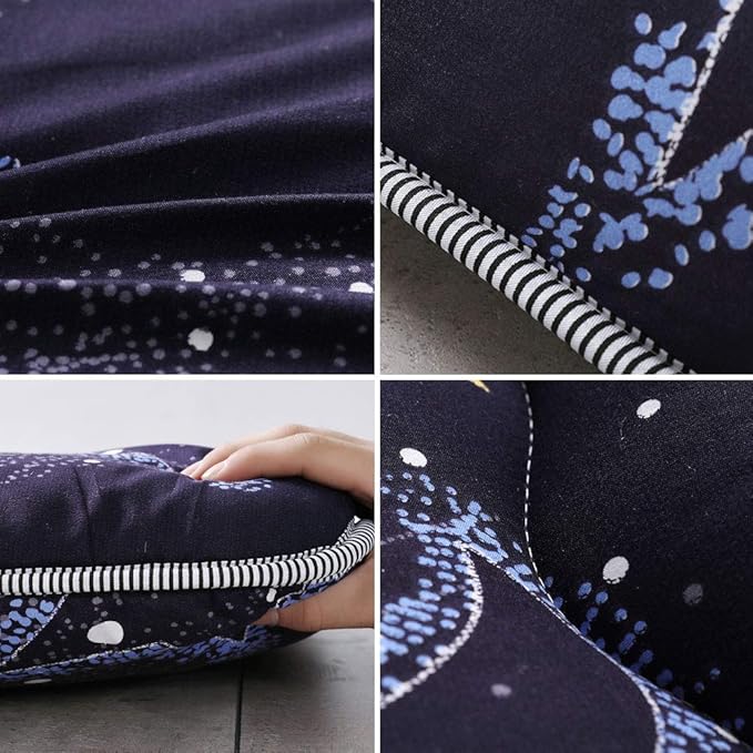 MAXYOYO Japanese Futon Mattress Floor Mattress Sleeping Pad Foldable Bed Roll Up Camping Cushion Floor Lounger Bed Couches and Sofas Couch Topper, Moon and Star, Queen Size