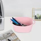 ABenkle Small Storage Basket, Mini Basket, Cute Tiny Cotton Rope Woven Baskets, Shelf Storage, Boho Decorative Toy Storage Bin Gift Baskets