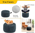 Asuprui Pouf Ottoman Unstuffed Ottoman Foot Rest No Filler Soft Foot Stool 20x20x12 Inches Fuzzy Chair Floor Pouf Chair with Storage for Living Room Bedroom Dark Gray
