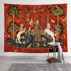 FEASRT Medieval Lady & Unicorn Tapestry for Bedroom, Living Room, Apartment & Dorm Decor - 80x60 Inches