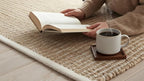S & L Homes Jute Pulse Handwoven Natural Area Rug for Living Room Bedroom Kitchen Hallway Entryway- Rustic Vintage Farmhouse Decor - (6' x 9' Natural Ivory)