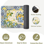 Rugs for Kitchen Floor, Lemon Anti Fatigue Mats for Kitchen Floor Non Slip, 2PCS Wipeable Rubber Kitchen Mat, Washable Cushioned Lemons Runner Carpet Rug for Sink Laundry 15.7"×27.5" +15.7"×47"