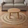 · REDEARTH · Round Area Rug - 5 Feet Braided Scalloped Earthy Trails Jute Rug- Artisan Made Boho Jute Patterned Rugs for Bedroom, Kitchen, Living Room, Farmhouse, Aesthetic, Handmade Vintage Décor