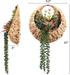 Fake Plants Hanging Artificial Succulents Plants in Woven Basket, Faux String of Pearls Greenery Plants for Living Room Bathroom Boho Wall Decor