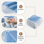 LURKA Checkered Sherpa Fleece Throw Blanket – Soft and Cozy, Medium Weight for All Season, Plush Throw for Couch, Bed, Dorm & Pets, Glacier, 60x80 Inches