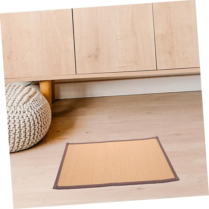 Natural Woven Floor Pillow Boho Home Decor Seating Mat Carbonized Thickness