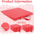 Suzile 12 Pcs 12'' Square Floor Cushions for Kids Classroom Flexible Floor Seating Elementary with Handles Classroom Carpet Cushions for Adults Toddlers Daycare Preschool School(Red)