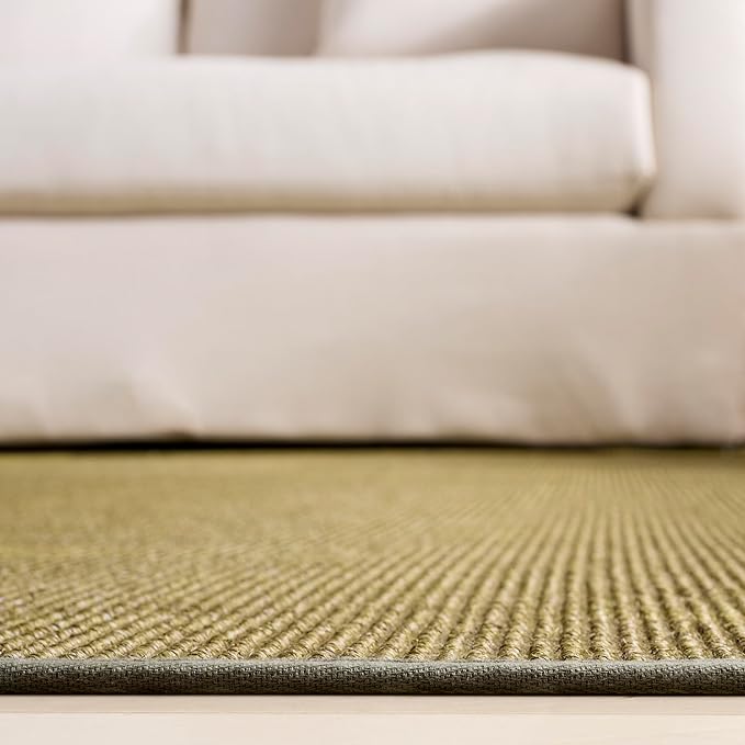 Martha Stewart x SAFAVIEH Area Rug Collection - 9' x 12', Green, Sisal & Jute, Farmhouse Style, Ideal for Living Room, Bedroom, Office, Dining Space (MSR9501Y)
