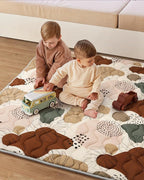 Blissful Diary Baby Play Mats for Floor, 72x48 Inch Extra Thicker & Large Soft Cushioning Foam Playmats for Babies and Toddlers, Foldable Washable Baby Crawling Mat for Playpen, Boho Design