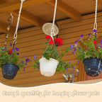 Windyun 12 Pack Adjustable Macrame Plant Hanger Extenders Connectable Rope Hanging Plant Extender Handmade Woven Hanging Basket Extension with Wooden Ring for Indoor Outdoor Pot Holder