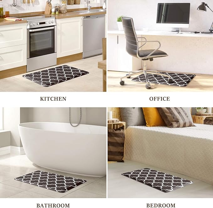 WISELIFE Kitchen Mat Cushioned Anti-Fatigue Kitchen Rug,17.3"x 39",Non Slip Waterproof Kitchen Mats and Rugs Heavy Duty PVC Ergonomic Comfort Mat for Kitchen, Floor Home, Office, Sink, Laundry