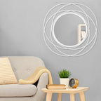 24 inch Round Mirror White, Circle Wall Mirror for Bathroom Vanity,Large Circle Mirror for Wall Decor, for Living Room Bathroom Bedroom Hallway Balcony Vanit