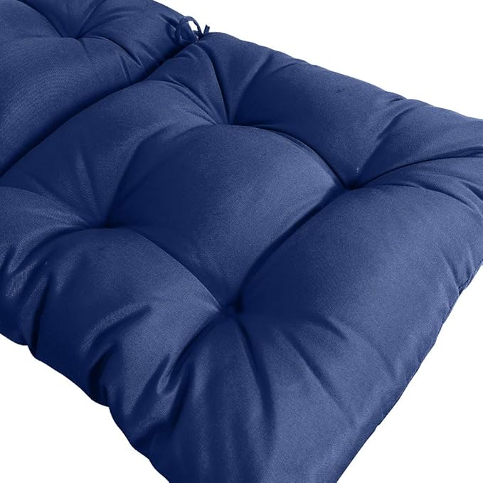 QILLOWAY Outdoor Seat/Back Chair Cushion Tufted Pillow, Spring/Summer Seasonal All Weather Replacement Cushions. (Navy)