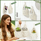 Macrame Wall Plant Hanger, Hanging Planter Basket Holder, Wall Planters for Indoor Plants, for Up to 4 Inch Pot (Ivory, 4-Inch)