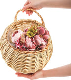 Elsjoy Hanging Wicker Woven Basket for Plants, Decorative Wall Hanging Rattan Basket Flower Planter Baskets for Home, Garden (𝐏𝐥𝐚𝐧𝐭 𝐍𝐨𝐭 𝐈𝐧𝐜𝐥𝐮𝐝𝐞𝐝)