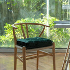 vctops Soft Velvet Chair Pads with Ties Comfy Solid Seat Cushion for Dining Chairs, Office Chairs, Hardwood Floors (Mo Green, 16"x16")
