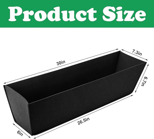 Adnee 4 Pcs 30 Inch Fabric Plant Window Box Liners-Rectangular Non-Woven Planter Basket Liner-Black Felt Flower Hanging Basket for Outdoor Garden Wall Hanging Planter Flower Vegetables