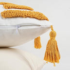 Adabana Boho Decorative Throw Pillow Covers 12x20 Lumbar Tufted Yellow Sun Sunshine Pillow Cover for Couch Bedroom Living Room Bed Sofa