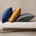 MIULEE Navy Blue Velvet Throw Pillow Covers 22x22 Soft Decorative Solid Square Cushion Cases Pack of 2 Modern Luxury Home Decor for Couch, Sofa, Bedroom